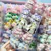 Lindo nuevo Sanrio Flash Drill KT Cat Kolomi Merlot dibujos animados anillo de pelo de peluche para niños de escuela primaria estudiante cabeza cuerda