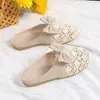 Novos Chinelos Femininos Abertos 2026 para Uso Externo, Chinelos Planos Vazados Preguiçosos, Chinelos de Rede de Luxo de Verão para Casa, Slip-On