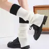 Calcetines Caídos Y2K Chica Picante JK Calcetines para Pantorrilla Mujer Otoño Invierno Tejidos de Tubo Largo Bloques de Color Botón Moldeadores de Pierna Calentadores