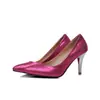 Nuevos zapatos de mujer europeos y americanos punta fina simple boca poco profunda zapatos de una sola capa tacón chapado en oro tacones altos talla 31-47 zapatos de comercio exterior