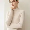 Nueva colección de otoño e invierno: Suéter grueso 100% cachemira pura para mujer, con cuello semi-alto, estampado de orquídeas, mangas largas y diseño de jersey, perfecto como capa base.