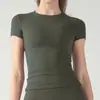 Nueva camiseta de yoga de secado rápido, top deportivo de manga corta, camiseta casual de manga corta para deportes al aire libre y running para mujer