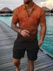 2026 Estilo Nuevo Europeo para Hombre Estación Independiente Fuente Casual Bloque de Color POLO Cremallera Cuello Solapa Camisa Manga Corta Conjunto