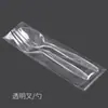 Faca, garfo e colher descartáveis transparentes espessados de 6 polegadas para salada de frutas, pizza, bife, comida ocidental, podem ser embalados individualmente