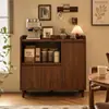 Aparador estilo meados do século, armário para máquina de café, bar de chá para sala de estar, armário pequeno de parede, armário de armazenamento