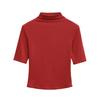 Camiseta de Estilo Puro Deseo con Cuello Medio Alto y Mangas de Tres Cuartos para Mujer, Nuevo Estilo Verano 2025, Hombro Normal, Corte Ajustado Top Base
