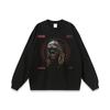 Camiseta Masculina de Marca Tendência Transfronteiriça Hip-hop Europeu e Americano Vintage Lavagem Antiga Algodão Puro Jovem Solta Gola Redonda Camiseta para Homem