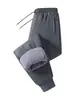 Calça Grossa Aconchegante Forrada com Fleece Outono Inverno para Homens, Tamanho Grande Algodão Casual Esportiva, Calça Quente de Pai Transfronteiriça