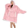 Manta de Franela Sherpa Estilo Pareja Europea y Americana con Capucha y Diseño de Cordón para Calidez y Comodidad, Portátil como Manta de TV