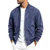 Chaqueta de piloto casual unisex para otoño e invierno, de gran tamaño, con cremallera de gamuza, cuello alto, manga larga, prenda exterior de Amazon