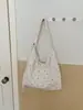 Bolsa de Lona com Bolinhas Vermelhas para Mulheres, Bolsa de Ombro Transversal Casual de Verão, Estilo Coreano Estilo Preguiçoso Versátil para o Dia a Dia Bolsa Tote