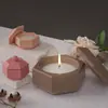Caixa de Armazenamento Hexagonal DIY de Resina Gesso Cimento Pequeno Suporte Hexagonal para Velas Molde de Silicone de Gesso