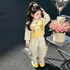 Ropa de Otoño para Niñas Estilo Academia Lunares Bloques de Color Conjunto Bebé Niña Estilo Otoño Sudadera con Cuello Marino Pantalones Casuales Dos Piezas Primavera y Otoño Infantil