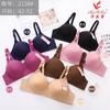 Sujetador push up de verano Kasluo fino con pecho pequeño y sin aros para mujer, ropa interior fija a cuadros para mujer