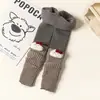 Leggings de Invierno para Niña con Rayas Verticales, Diseño de Personaje de Dibujos Animados, Forro Polar, Engrosados, Bloques de Color y Pantalones Ajustados