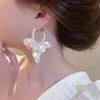Aretes de Aro con Borla de Perlas Estilo Francés, Pendientes de Moda de Nicho de Alto Temperamento, Nuevos Pendientes Versátiles de Moda al por Mayor para Mujeres