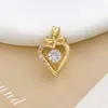 Pingente Ouro 18K Cor Preservada Zircônia Inteligente Coração 520Acessórios de Joias Diy Moda Luxo Acessível Pingente para Colar Clavícula