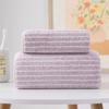Toalla de Felpa Coralina de Punto de Trama con Rayas Finas de Etiquetado Transfronterizo, Toalla de Baño Absorbente de Secado Rápido, Toalla Espesa, Suministro Exclusivo de Fábrica