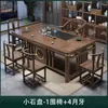 Nova combinação de mesa de chá e cadeira de estilo chinês, mesa de chá de madeira maciça, mesa de chá, escritório em casa, varanda, conjunto de mesa de chá kung fu integrado