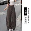 Pantalones cargo de color caqui con dobladillo curvo para mujer, estilo fino de verano, nuevo modelo 2026, casual deportivo, para tallas petite y grandes, pantalones anchos holgados