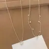 Pingente Coração Perolado com Borla de Zircônia Colar de Pérolas Coração Corrente de Clavícula Vintage Francês Colar de Luxo Leve de Alta Qualidade para Mulheres