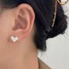 Prato de Incenso Repelente de Mosquitos Amor Completo de Diamante Clipe de Orelha Sem Furos na Orelha Europeu e Americano Ins Design de Nicho Clipe de Orelha em Forma de Coração Brincos Indolor Mulheres