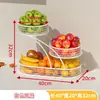 Plato de frutas para el hogar, sala de estar, mesa de café, multicapa, lujo ligero, cesta de frutas de alta gama, dulces, pasteles, frutas secas, exhibición de bocadillos, estante de almacenamiento