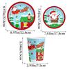 Arreglo de escritorio para fiesta temática navideña transfronteriza 2024, Papá Noel, muñeco de nieve, vaso de papel, bandeja de papel, traje al por mayor