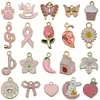 Aleación de Zinc Colgante Rosa Gotas de Aceite Llavero DIY Hecho a Mano Accesorios para Pendientes Materiales de Colgantes de Dibujos Animados Lindos