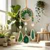 Elegante atrapasueños con árbol de la vida de piedra natural cruda, adorno colgante, campanilla de viento colorida para pared, superventas transfronterizo