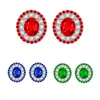 Venta en vivo de una generación de pendientes de diamantes azules tesoro llenos de diamantes pendientes de lujo Red roja con pendientes de zafiro anillo