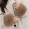 Punhos Destacáveis de Pele Sintética de Raposa Casaco de Penas Punhos de Casaco Capa Cheongsam Aquecedores de Pulso de Pelo Aquecidos Mangas Decorativas