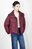 2515611-90 Chaqueta corta de plumón de pato blanco con solapa de punto para personas pequeñas, engrosada, cálida, moda de invierno para mujer