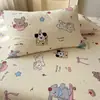 Funda de almohada individual de algodón 48*74 cm, funda de almohada tipo sobre individual, 40 hilos de algodón puro, estilo de niña de dibujos animados, estudiante