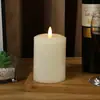 Accesorios personalizados para fiesta de bodas vela electrónica LED cilíndrica simulación vela de bala plana lisa luz ambiental
