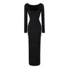 Vestido slip longo estilo europeu e americano inspirado nas Kardashian com aplicação de renda, conjunto de duas peças, acinturado, fenda, vestido justo ao corpo