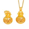 Puzuo Color Fuerte que Conserva, Oro Arena, Accesorios DIY, Incrustaciones de Diamantes, Calado Filigrana, Bolsa de la Suerte Ruyi, Colgante para Collar, Nuevo Colgante Chinoiserie