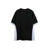 Ru Meng Marca Japonesa Tendência Outdoor Design Sense Patchwork Listrado Manga Curta Camiseta Verão Rua Deslocamento Esportes Versátil Meia Manga