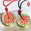 Colgante Chapado en Oro Rongsheng con Patrón de Fantasma de Montaña, Moneda de Cobre del Dios del Trueno y Accesorio Bagua para Bricolaje, Artesanía Taoísta, Estilo Antiguo