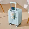 Maleta Pequeña de Mano Estilo Coreano de 18 pulgadas con Ruedas, Elegante Maleta de Viaje Ligera para Mujeres, Maleta con Rueda Universal Silenciosa y Cerradura de Contraseña para Hombres