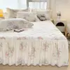 Faldón de Cama Acolchado de Algodón Puro Pieza Única Estilo Princesa Nuevo Todo Algodón Cubrecolchón Engrosado Funda Antipolvo Dobladillo Feo Venta al por Mayor de Fábrica