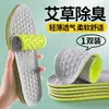 Plantillas Anti-Olor de Artemisa para Entrenamiento Militar, Plantillas Transpirables de Verano Deshumidificantes y Absorbentes de Sudor para Hombres y Mujeres, Para Estar de Pie Mucho Tiempo Sin Fatiga, Plantillas de Masaje Deportivo