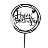 Bandera Decorativa para Pastel de Acrílico Tarjeta de Fiesta Feliz Cumpleaños Enchufe Decoración Creativa para Pastel Paquete de 10