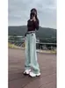 Jeans Vintage Estilo Americano Talla Plus para Mujer, Primavera 2026, Pantalones Rectos de Pierna Ancha Holgados de Cintura Alta Adelgazantes de Largo Hasta el Suelo