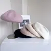 Boina de Lana de Color Sólido Estilo Coreano Tridimensional para Mujer, Nuevo Sombrero de Artista Elegante Versátil de Invierno, Sombrero de Calabaza Resistente al Frío y Cálido
