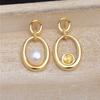 Pendientes de perla S925, soporte vacío, bricolaje, perla de plata 6-7, pasador de oreja liso, doble anillo, accesorios para pendientes, soporte 5604