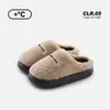 Pantuflas de algodón de invierno para parejas, pantuflas de felpa para interiores para mujer, pantuflas de felpa cálidas engrosadas antideslizantes para hombre
