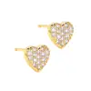 Brincos de diamante brilhantes em formato de coração, estilo romântico francês, brincos de alta qualidade para encontros, ear cuffs personalizados em formato de coração com diamantes inteiros