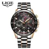 Reloj de Cuarzo de Negocios para Hombre Lige/Lige Transfronterizo Tres Ojos Seis Manecillas Multifunción Resistente al Agua Cronógrafo
