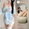 Lingerie Quente Laranja Cardigã Sexy Japonês Conjunto de Três Peças Chiffon Bordado Kimono Uniforme Quente Traje Feminino para Cabelo